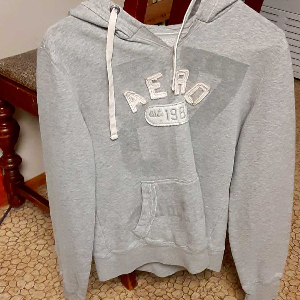 A gray Aero 1987 hoodie